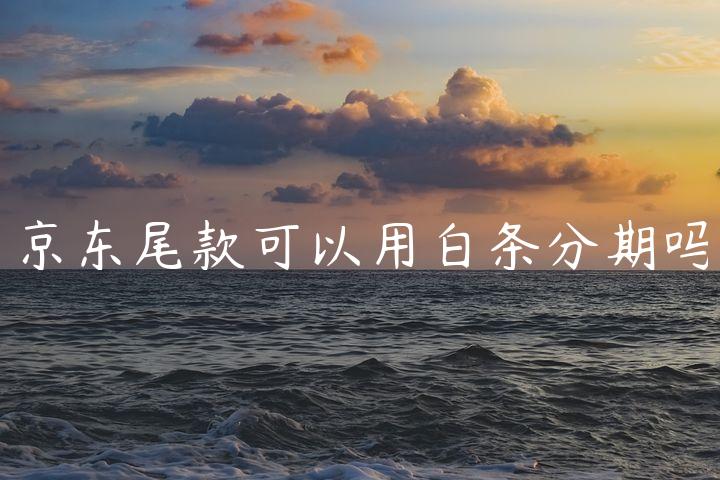 京东尾款可以用白条分期吗