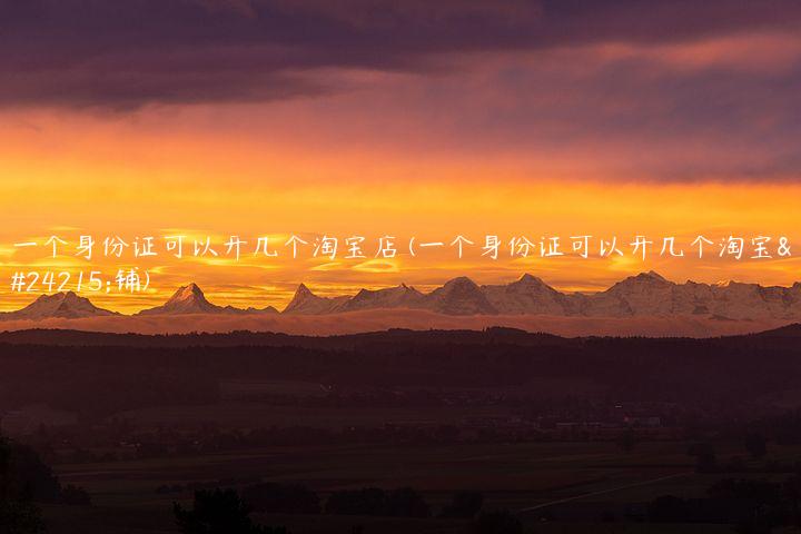 一个身份证可以开几个淘宝店 (一个身份证可以开几个淘宝店铺)