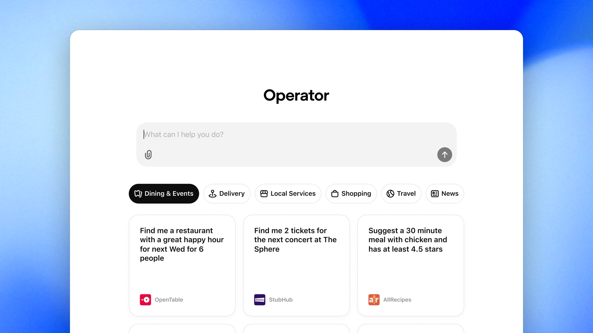 Operator – OpenAI 推出的 AI 智能代理工具,操作浏览器，自动执行网页任务