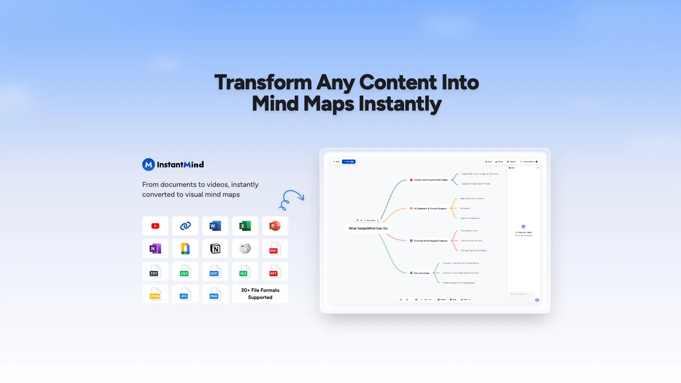 InstantMind-AI思维导图生成器和文档摘要工具